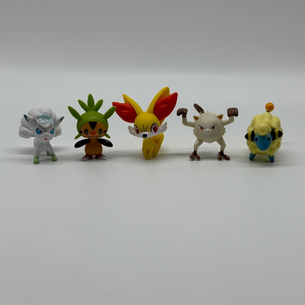 Nintendo Pokemon Figure Lot‎ Alolan Vulpix Chespin Fennekin Primeape Mareep 2in